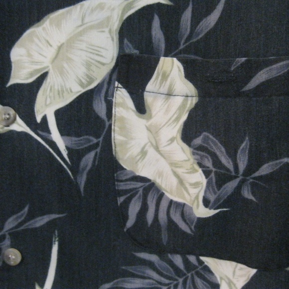 Profilo Men's Button Front Tropical Shirt LG Black - Picture 4 of 5